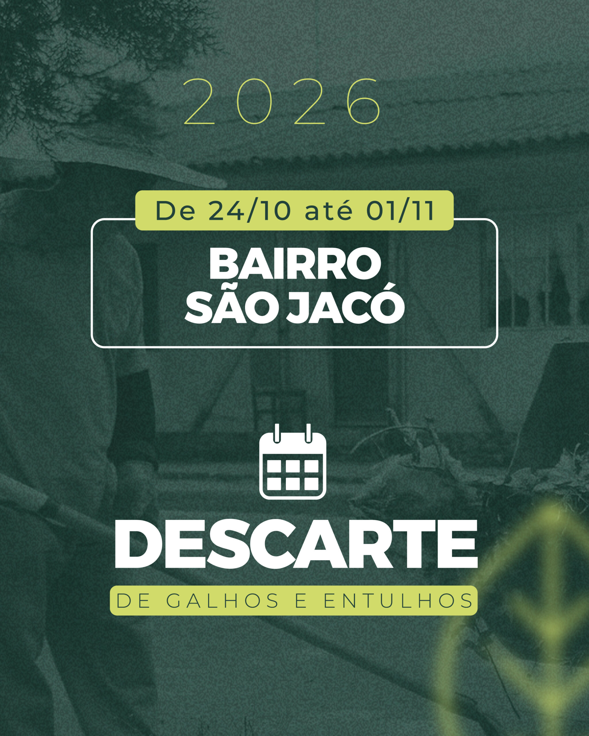 Moradores do bairro São Jacó têm prazo até 1º de novembro para descarte de entulhos em Sapiranga